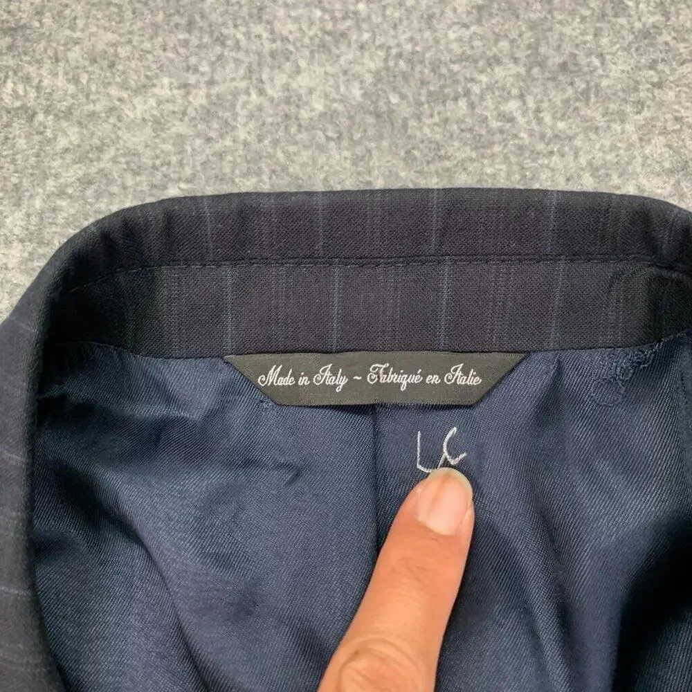 Ermenegildo Zegna Blazer Mens 42 Indigo Pinstripe 5362 Classic Saks Fifth Avenue